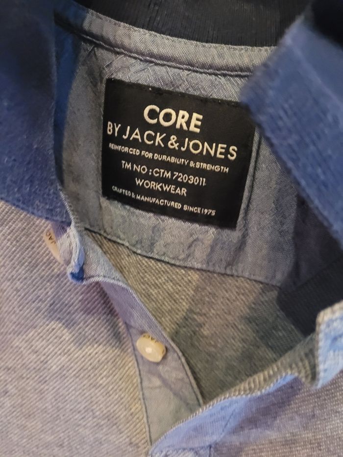 Polo gris chiné bleu marine - photo numéro 2