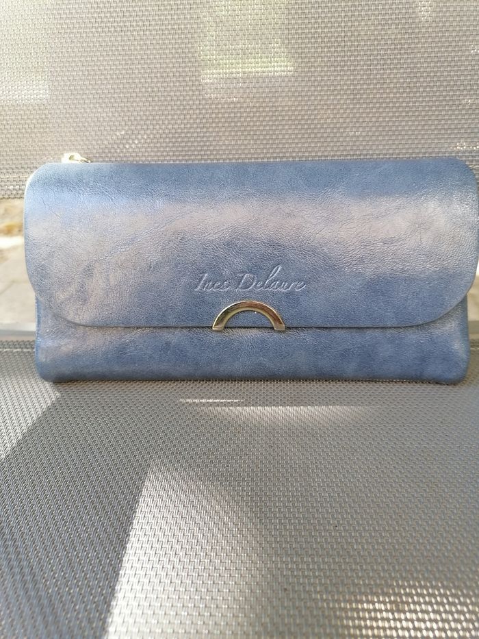 Portefeuille Inès Delaure bleu cobalt