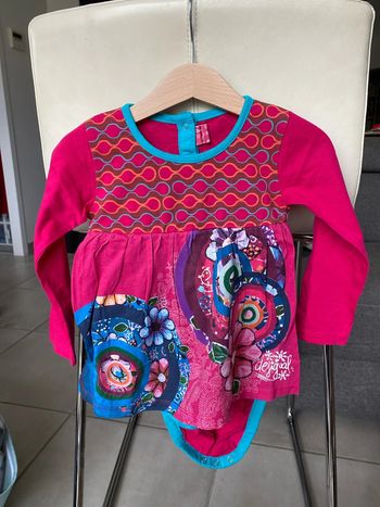 Robe manches longues body intégré 24 mois