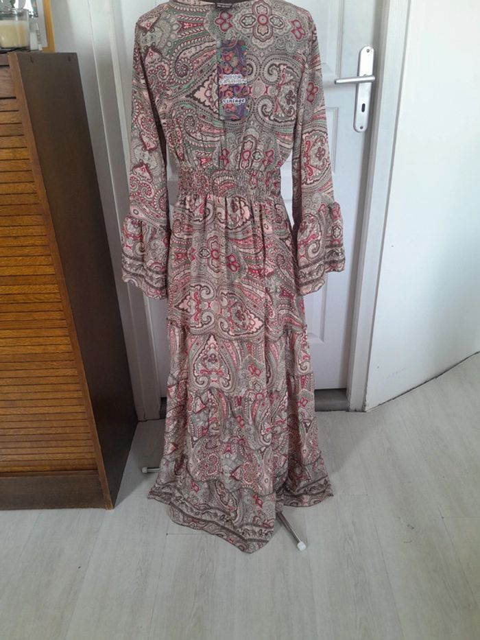 Très belle robe en soie bohème Boho Fashion taille unique neuve avec étiquette - photo numéro 3