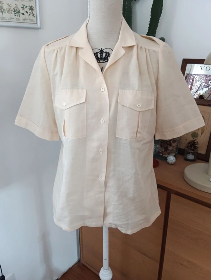 Chemise vintage écrue taille 40 estimée - photo numéro 2