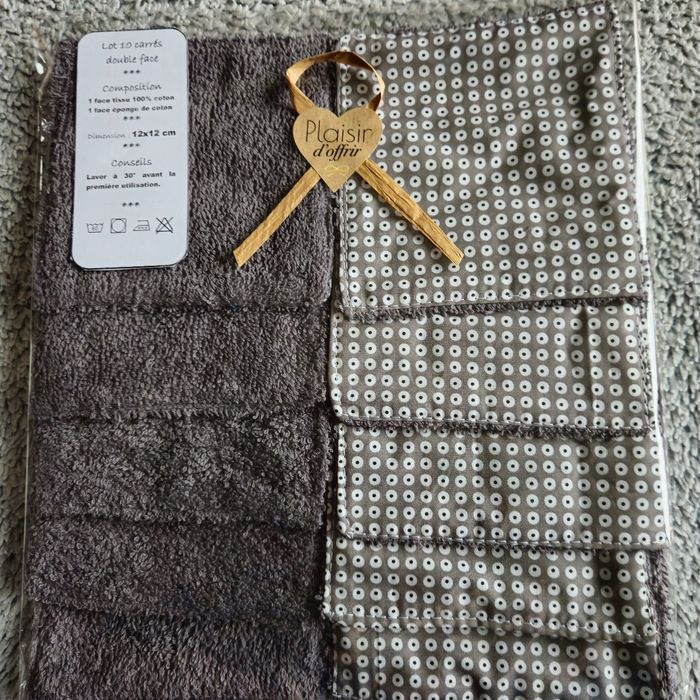 10 lingettes lavables 12x12 cm