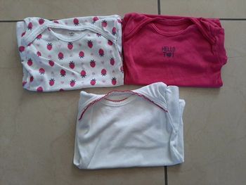 Lot de 3 bodys manches courtes fille 3 ans