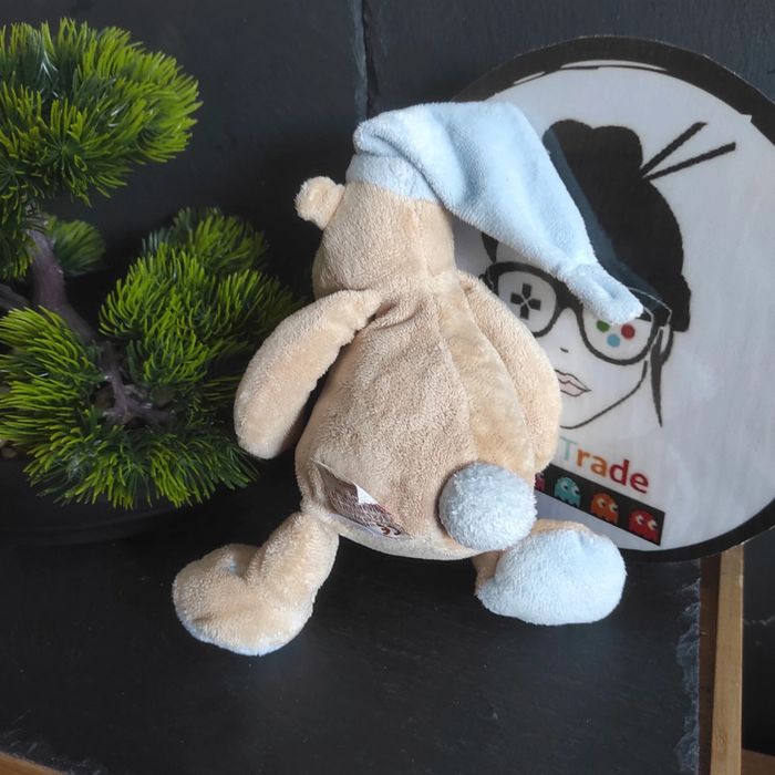 Doudou ours beige Tom bonnet bleu coeur Doukidou - photo numéro 2