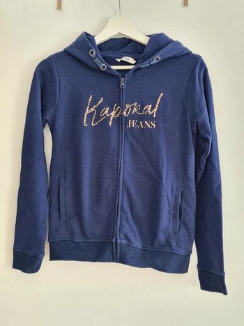 Gilet zippé à capuche fille mauve 14 ans Kaporal