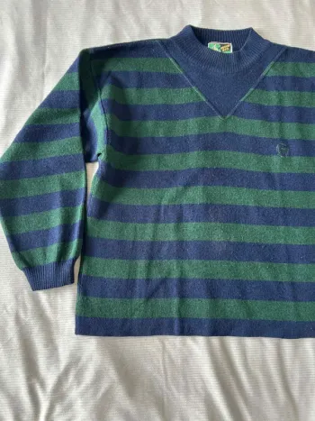 Pull homme bleu marine et vert – Tricker & Co – Taille M