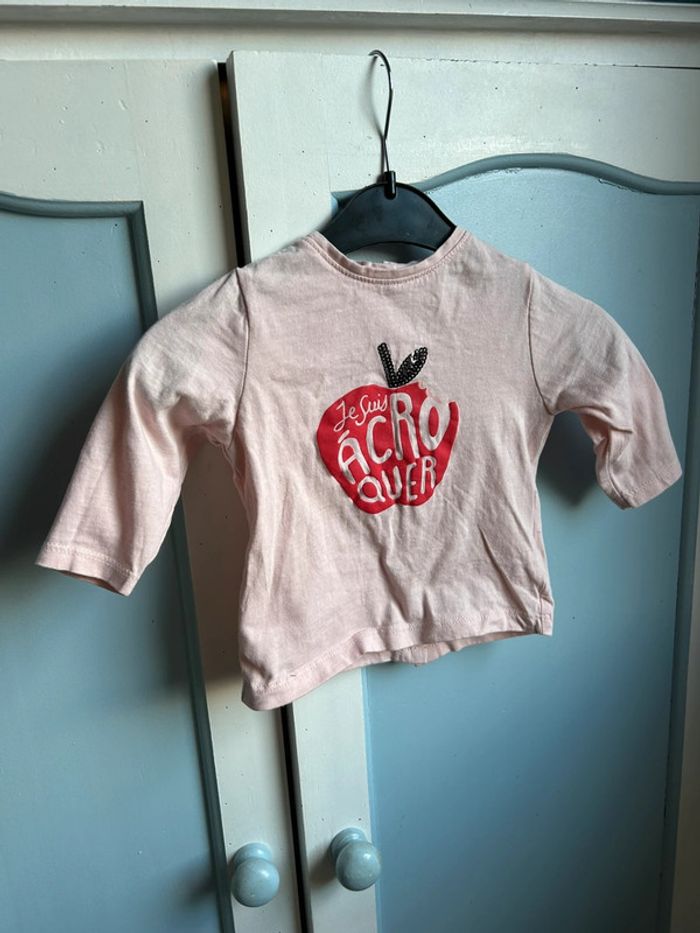 Tee shirt rose ,6mois