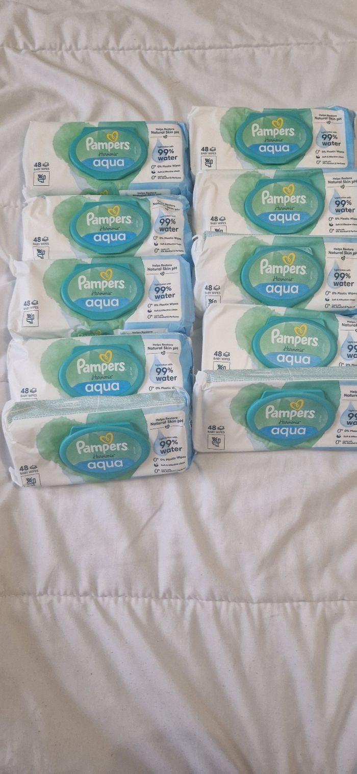 15 euro les 10  lingettes pampers aqua