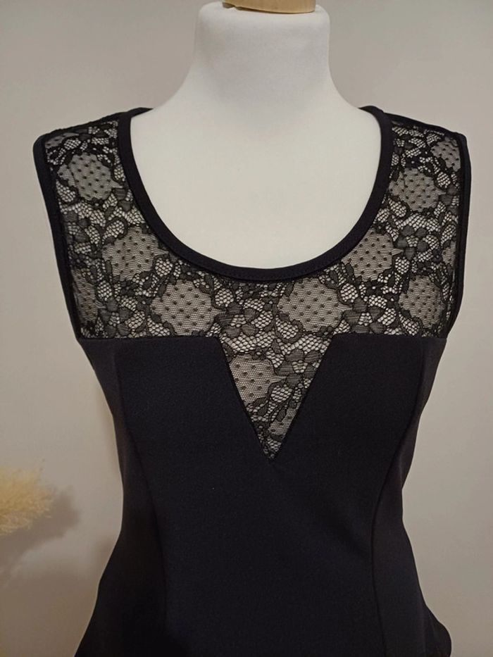 Top noir péplum chic Tout Feu Tout Femme taille XS 34 - photo numéro 3