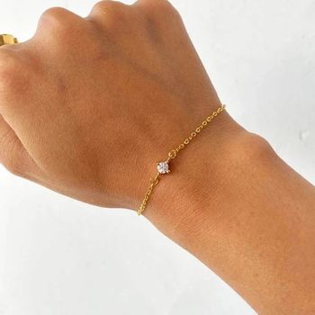 Sublime bracelet minimaliste en acier inoxydable diamant Zircon 💎