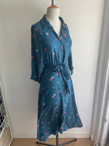Robe turquoise à fleurs Intrend