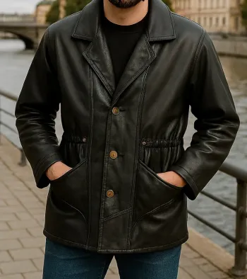 Veste 3/4 cuir taille L