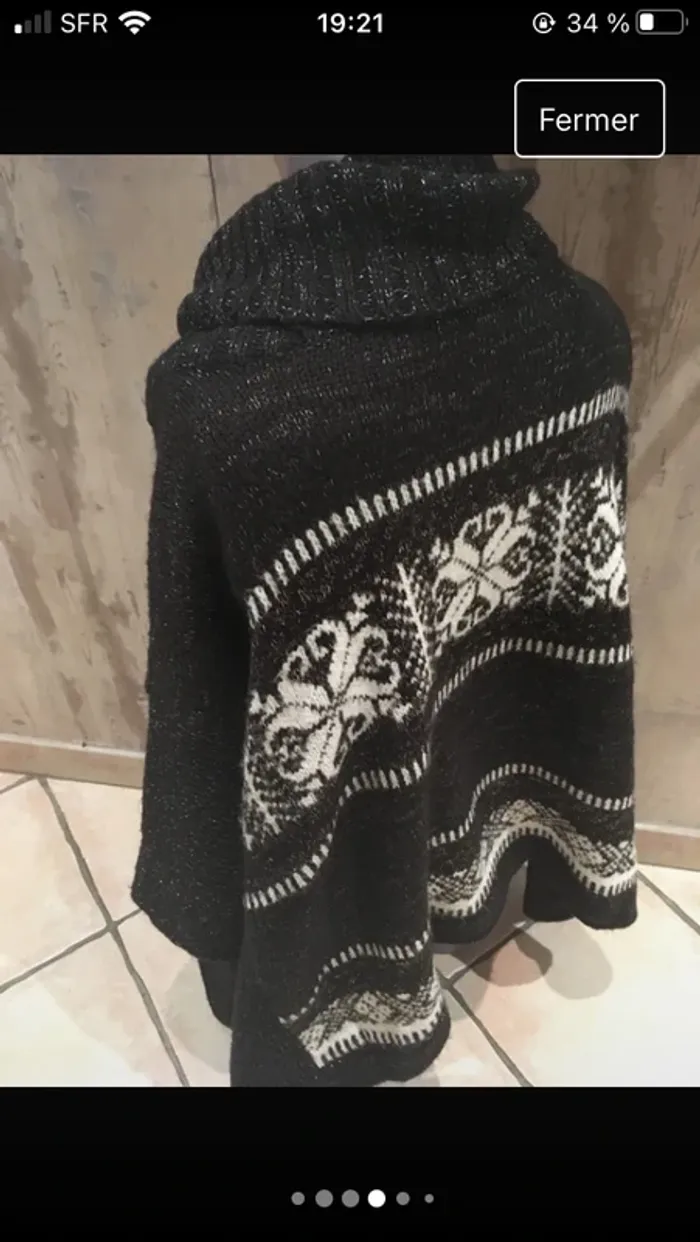 Superbe poncho en excellent état proche du neuf en 38/40 tout chaud - photo numéro 8