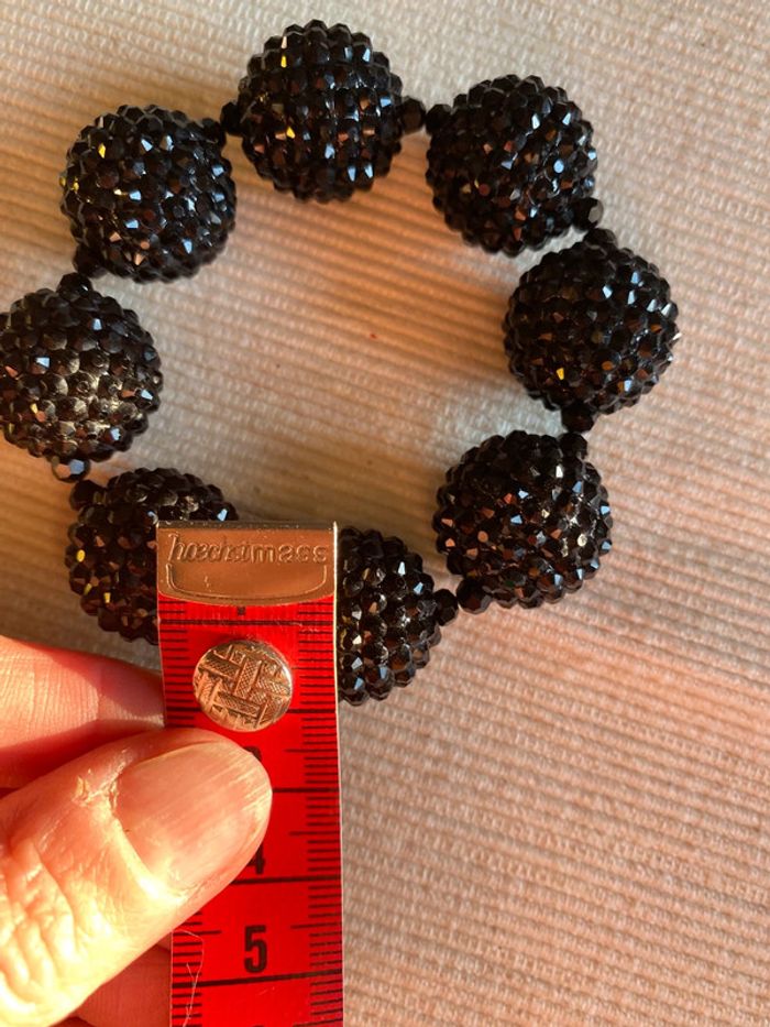 Bracelet en perles noires avec strass noirs - photo numéro 12
