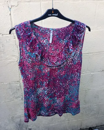 Top sans manches fleuri multicolore 38/40
