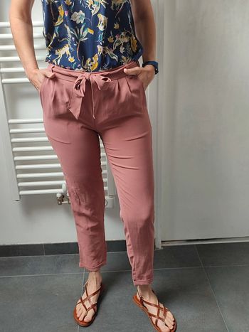 Pantalon droit vieux rose s