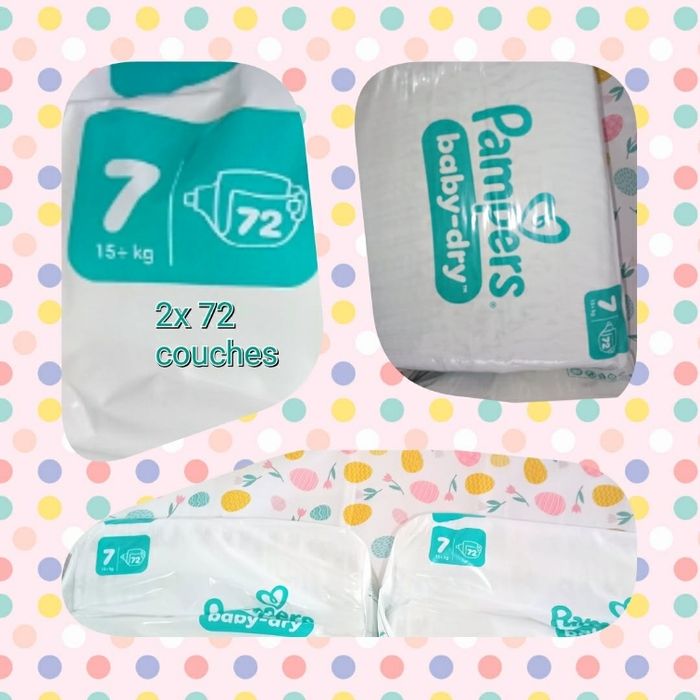 Lot de 144 couches pampers taille 7 + cadeau - photo numéro 1