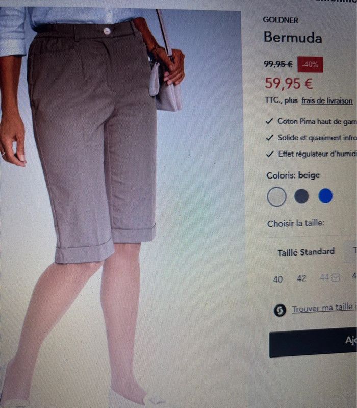 Bermuda Goldner beige - photo numéro 6