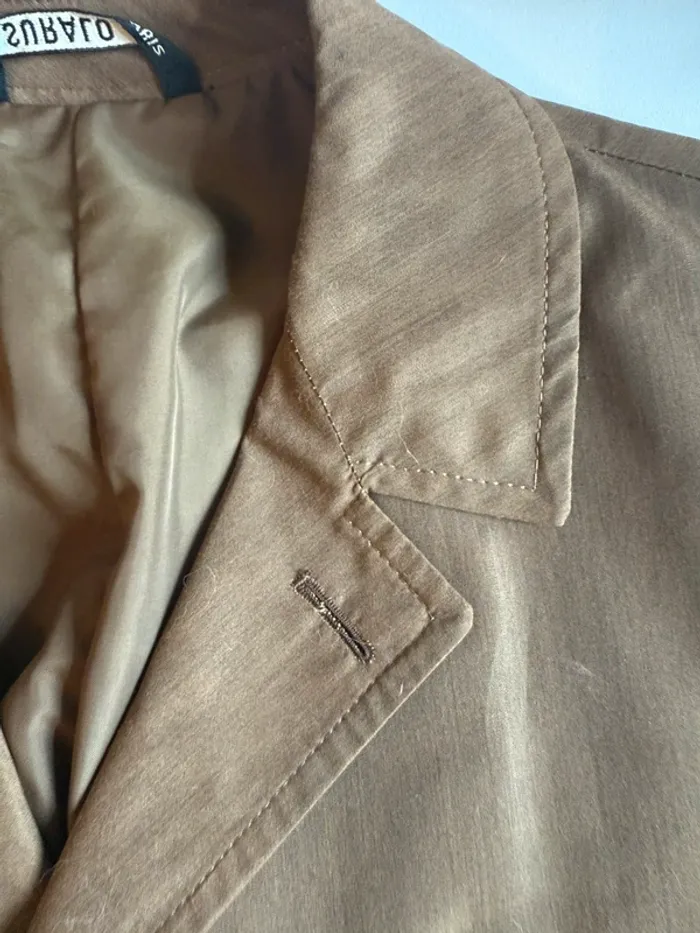 Trench vintage en très bon état marron / kaki taille L-XL  Tergal - photo numéro 8