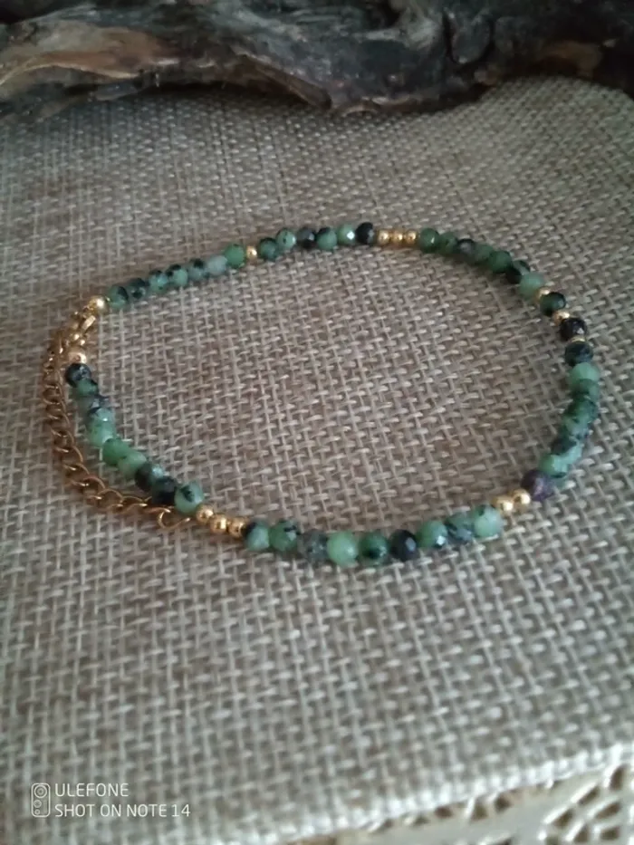 Bracelet pierres naturelles de turquoise africaine - photo numéro 2