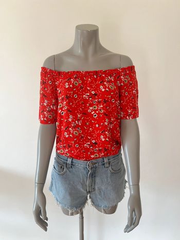 T-shirt rouge à fleurs Caroll - Taille 36