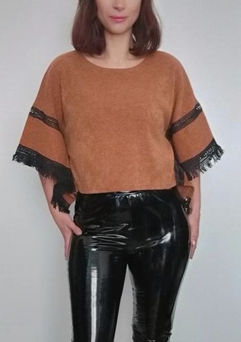 Pull cape a franges taille unique