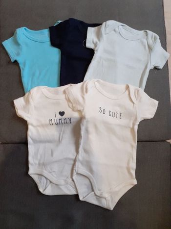 Lot de 5 body manches courtes 3mois