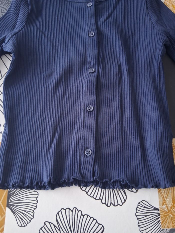 Gilet fin fille bleu marine taille 5 ans neuf - photo numéro 4