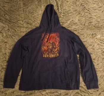 Sweat Shirt Ours Berserker Viking Rouge/Marine - Taille XL
