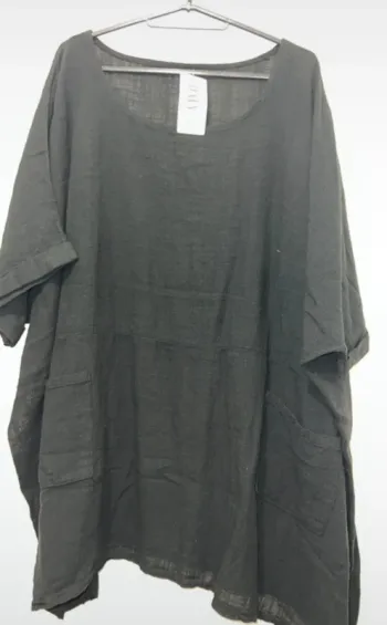 Tunique noire femme grande taille (jusqu’au 56) avec poche – État neuf
