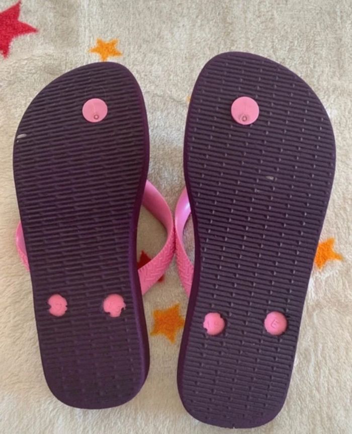 Tongs Havaianas Kids Flowers - Rose & Violette - T31/32 - photo numéro 2