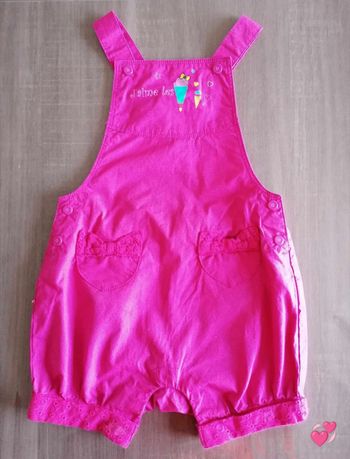 Salopette courte rose Orchestra 12 mois