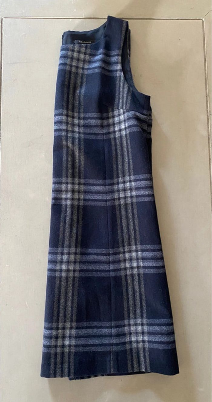 Robe Tara Jarmon marine et grise à carreaux taille 42 - photo numéro 18
