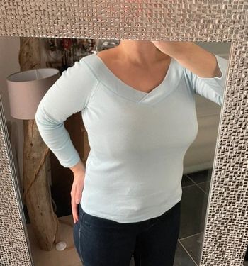 tee-shirt manches 3/4 camaieu bleu clair