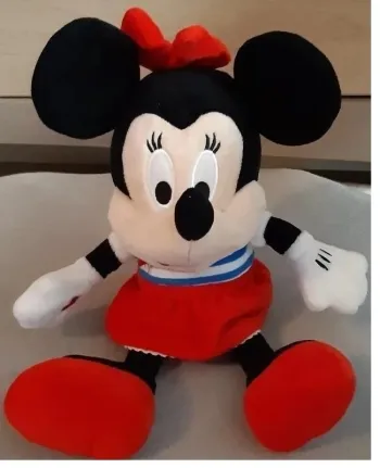 peluche disney minnie "kiss" sonore de 25 cm état neuve !!