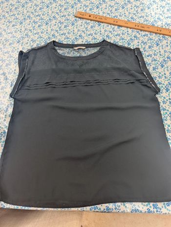 Top blouse femme noir chic avec sequin taille 44