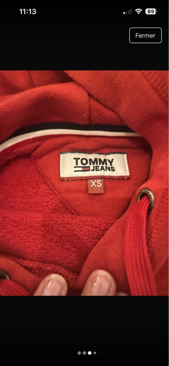 Sweat  rouge tommy - photo numéro 3