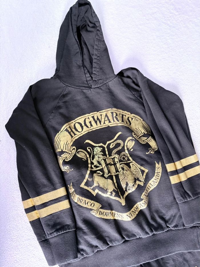 Ensemble survêtement Harry Potter (Sweat à capuche + Jogging) - Noir & Or - Taille 11-12 ans - photo numéro 2