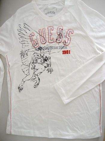 T-shirt GUESS blanc homme Taille M NEUF