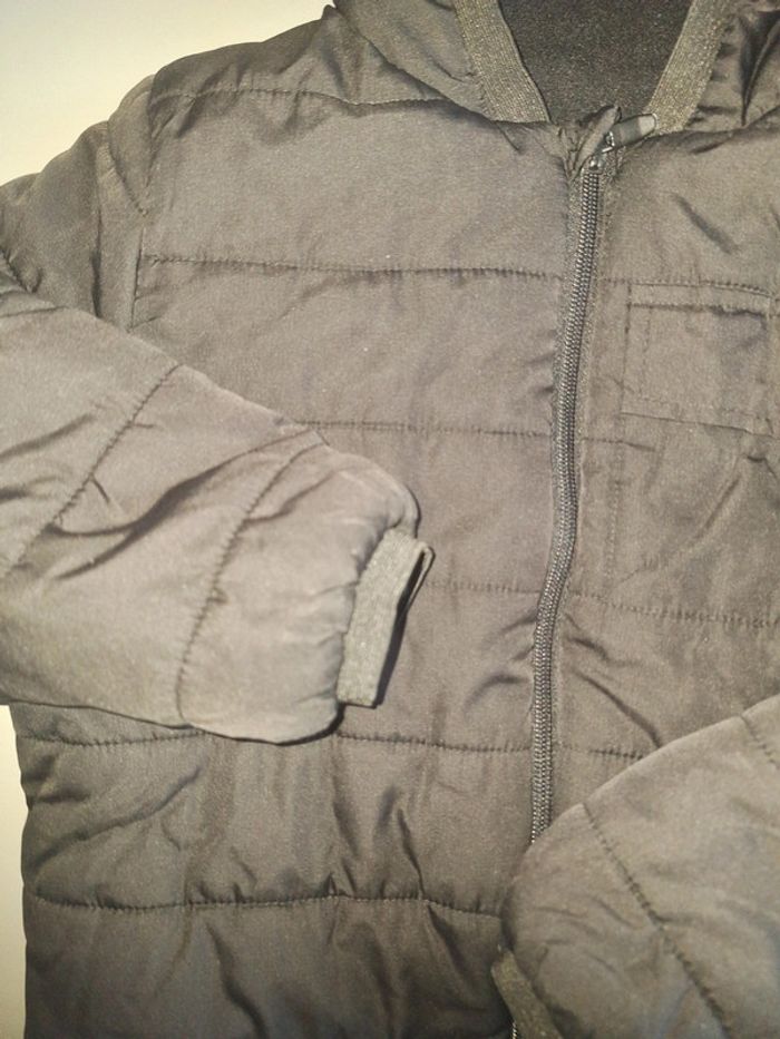 Doudoune à capuche doublure polaire - noir - photo numéro 2