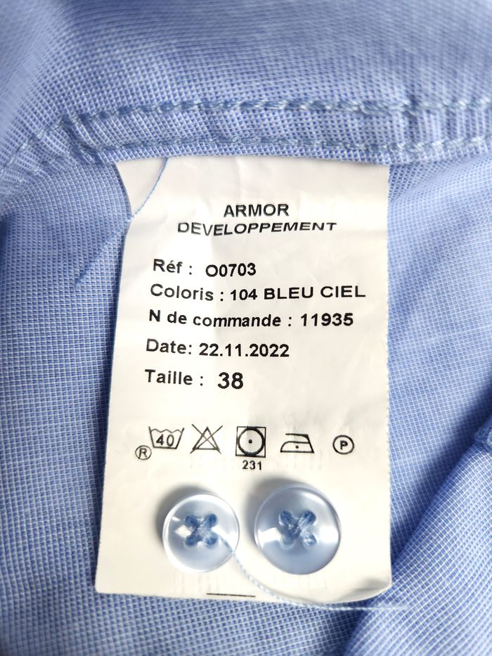 Chemise Armor Lux Bleu Ciel Femme - Taille 38 - photo numéro 5