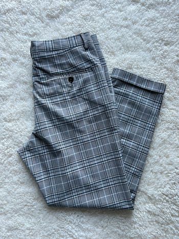 Pantalon à carreaux marron Zara