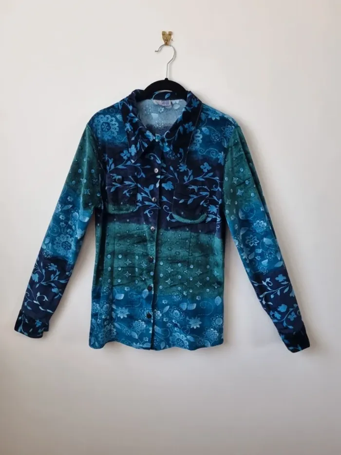 Chemise dégradé bleu vert Année '70 - photo numéro 14