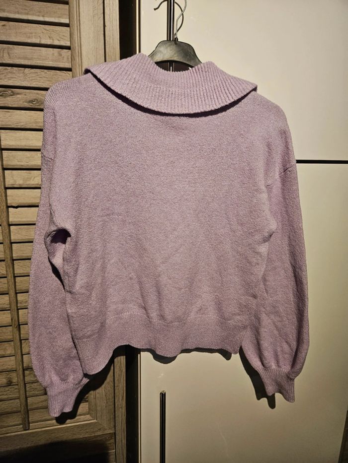 Pull chaud à col couleur Lila Vero Moda taille S - photo numéro 7