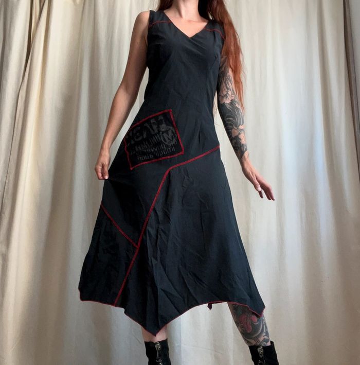 Robe longue asymétrique Avant Garde Goth vintage y2k - Taille M - photo numéro 5