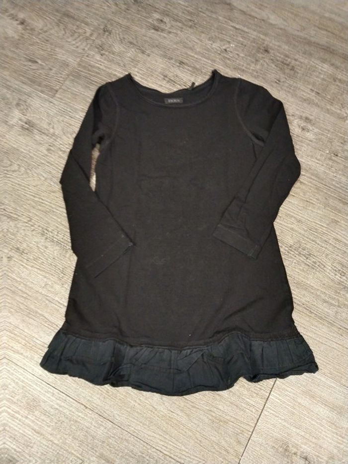 robe noire manches longues en coton ikks fille 4 ans