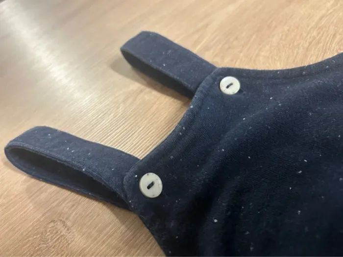 Salopette short bleu marine tacheté - photo numéro 4