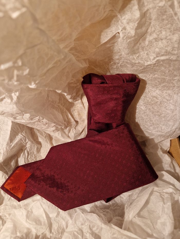 Cravate vin satiné a motif Pierre cardin - photo numéro 8