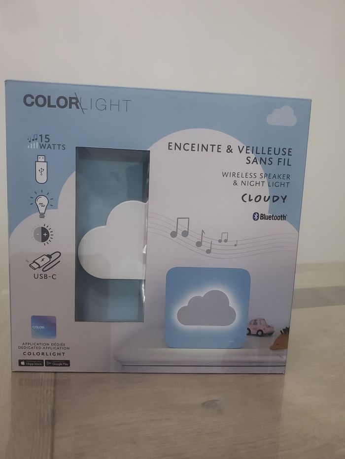 Enceinte & Veilleuse sans Fil  Nuage Color Light BigBen  Cloudy.