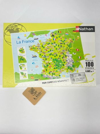 Puzzle 100 Pieces - Carte De France - Nathan - Puzzle Enfant